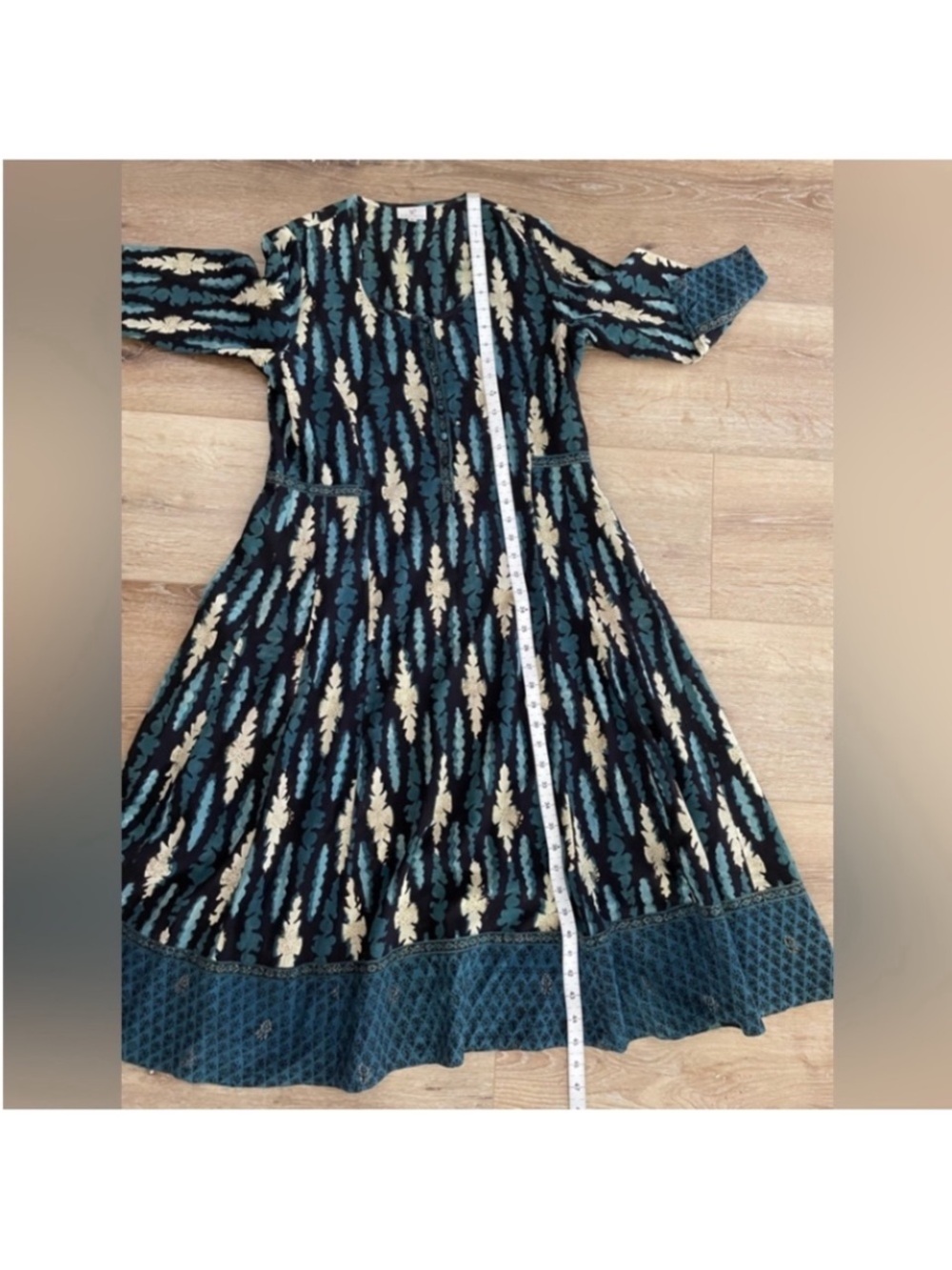 Vintage rare anokhi blue pattern dress 100% cotton size small - Picture 8 of 9